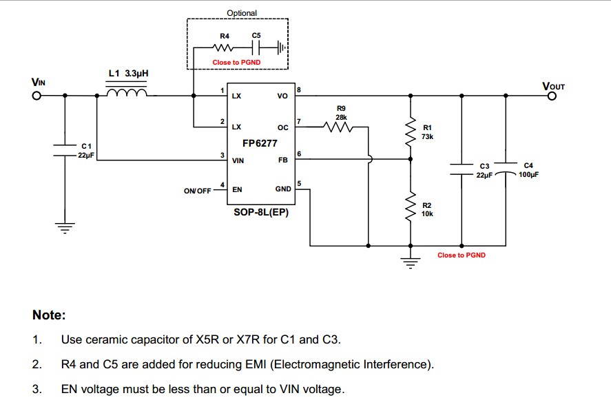 鋰電池3V～4.2V升壓5V3A，高效率FP6277.