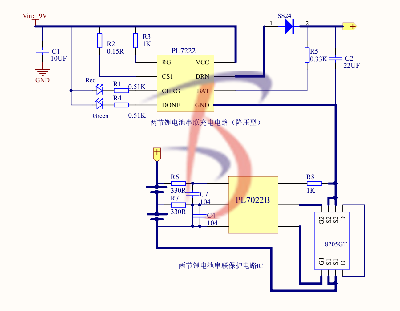 兩節(jié)鋰電池充電芯片，電池管理系統(tǒng)，外圍簡單