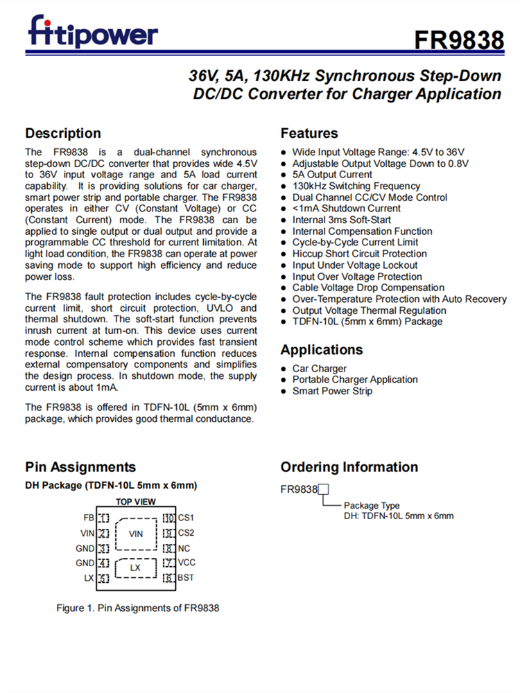 FR9838 36V 5A 衕步降壓DC/DC轉(zhuǎn)換器 FR9838 36V 5A 衕步降壓DC/DC轉(zhuǎn)換器