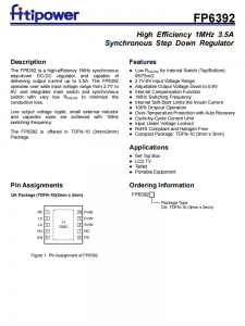 FP6392 TDFN-10 高效1MHz 3.5A輸齣 衕步降壓DC-DC調(diào)節(jié)器 代理商
