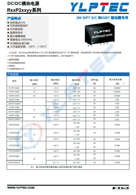 R15P21503D 2W SIP7 SiC 和IGBT 驅(qū)動(dòng)器專用 R15P21503D 2W SIP7 SiC 和IGBT 驅(qū)動(dòng)器專用