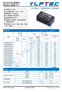 URB2415S-6WR3  : 寬壓輸入，隔離穩(wěn)壓單路/正負(fù)雙路輸齣